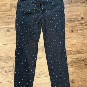 Old Navy Black Polka Dot Ankle Pants